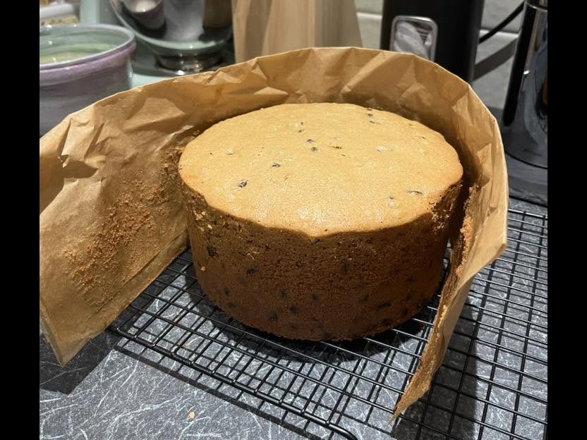 Hazel's Christmas cake fresh from the oven